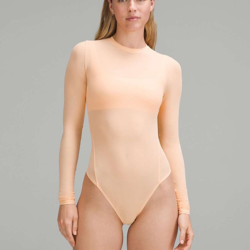 🍋NWT🧡 Lululemon Wundermost Nulu Mesh Long-Sleeve Crewneck Bodysuit